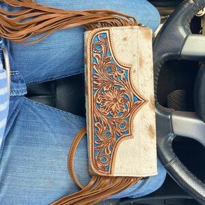 Western cowhide purse